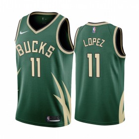 Maillot NBA Milwaukee Bucks Brook Lopez 11 2020-21 Earned Edition Swingman - Homme